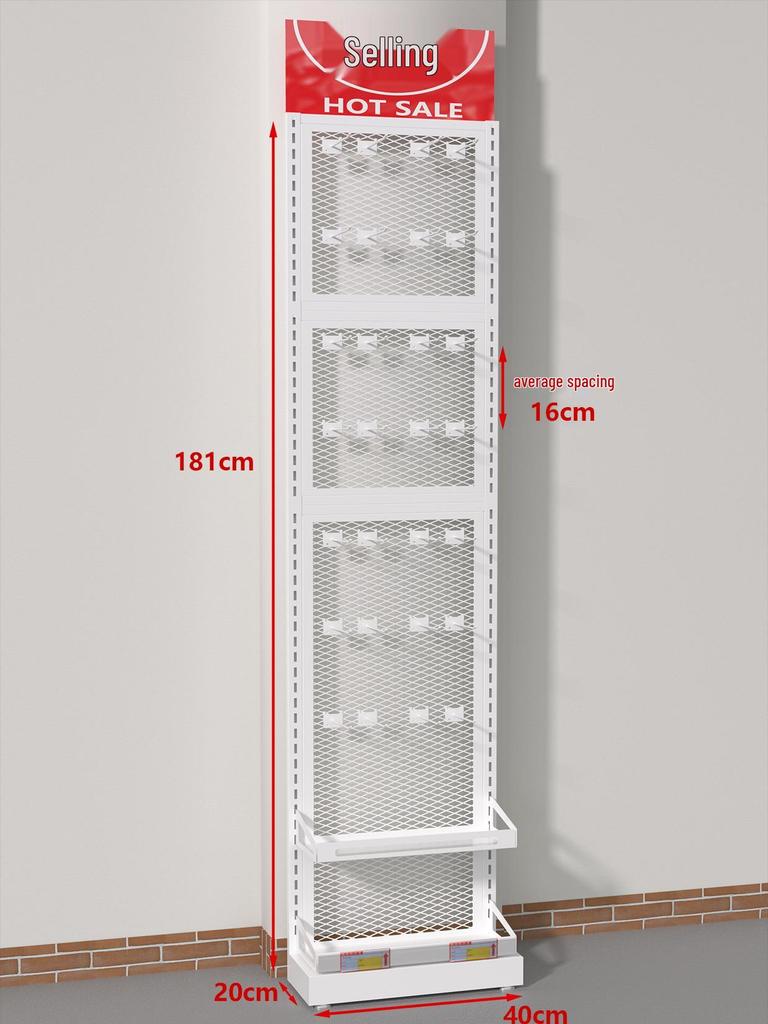 Compact Snack & Gum Display Rack with Multi-Layer Hooks for Supermarkets
