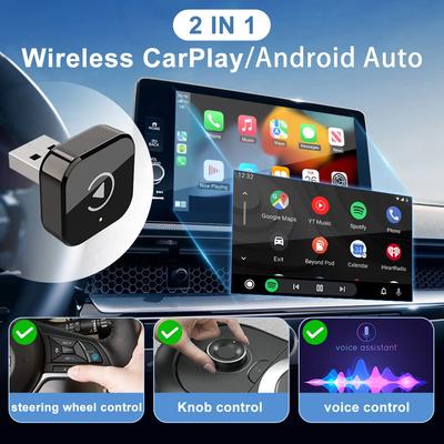 Новый 2-в-1 Беспроводной адаптер CarPlay и Беспроводной адаптер Android Auto, 5 ГГц WiFi, Type-C/USB, Plug and Play, Для VW Toyota Nissan Honda