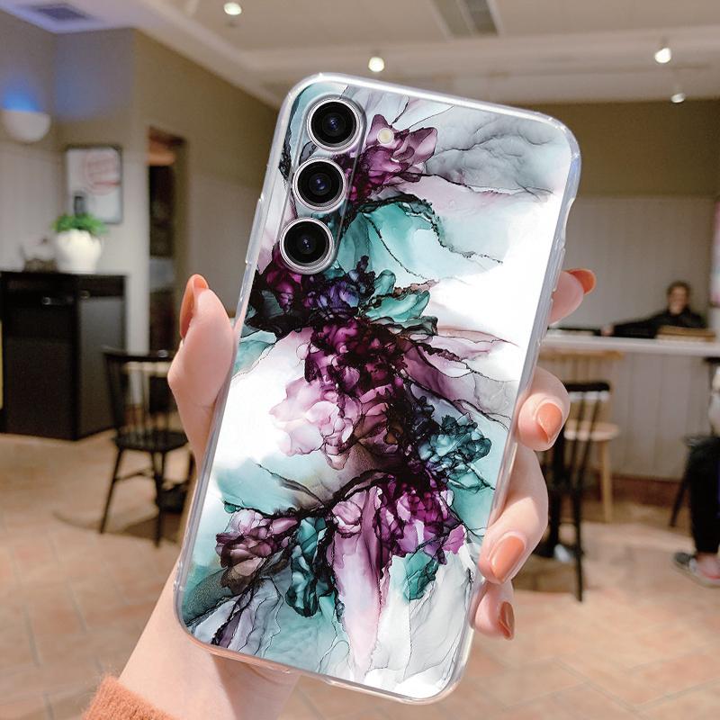 Для Samsung Galaxy S24 Чехол S24 Plus S 24 Ultra Чехол для телефона Мраморный Прозрачный Coque Мягкий ТПУ Fundas Для Samsung S25 FE S25+ Чехол