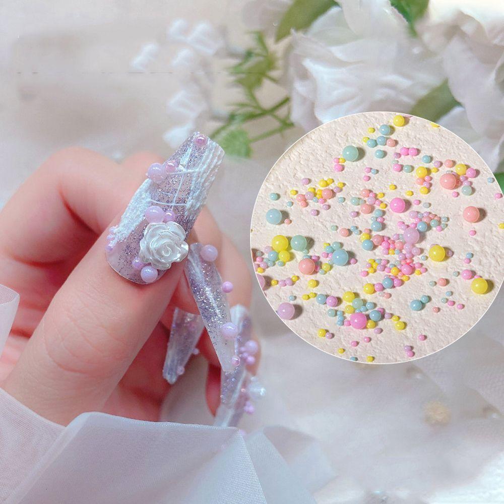 Crystal Beads 3D Nail Art Decoration Macaron Color Bubble Beads Nail Art Rhinestones Nail Charms