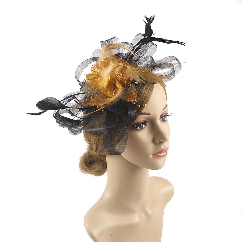 Large Wedding Feather Hair Fascinator On Headband Ladies Day Royal Ascot Races Aliceband Net