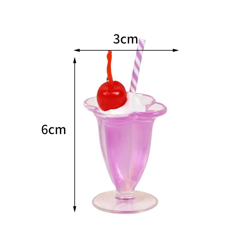 3D Simulation Ice Cream Phone Keychain With Star Pendant Creative Food Keyring For Bag Kawaii Charms Mobile Phone Accessories