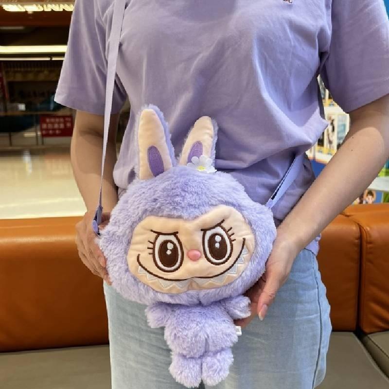 Очаровательная плюшевая мультяшная сумка через плечо для девочек, мягкий и стильный мешочек для хранения Labbubu