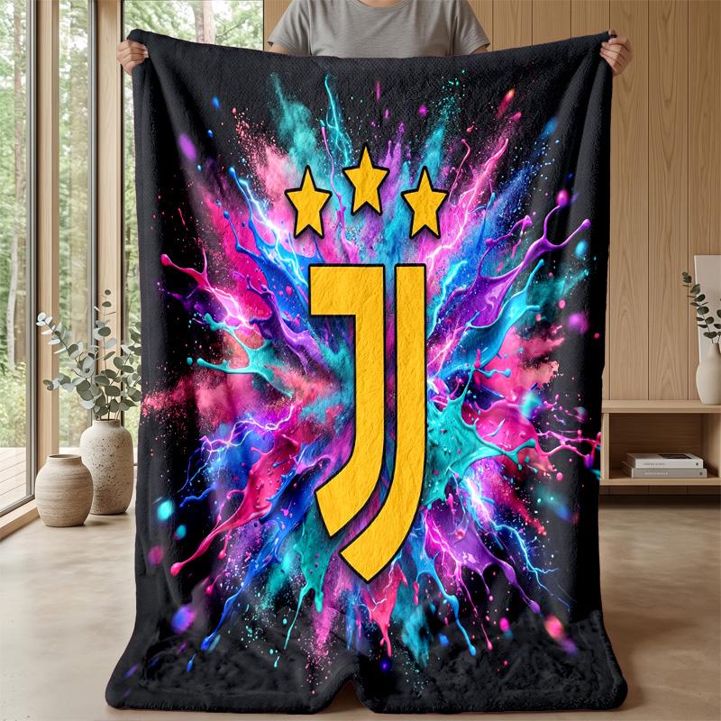 Juventus FC Theme blanket Soft Flannel Blanket Plush Throw Blanket Cozy Sofa Bed Blanket for Home Decor