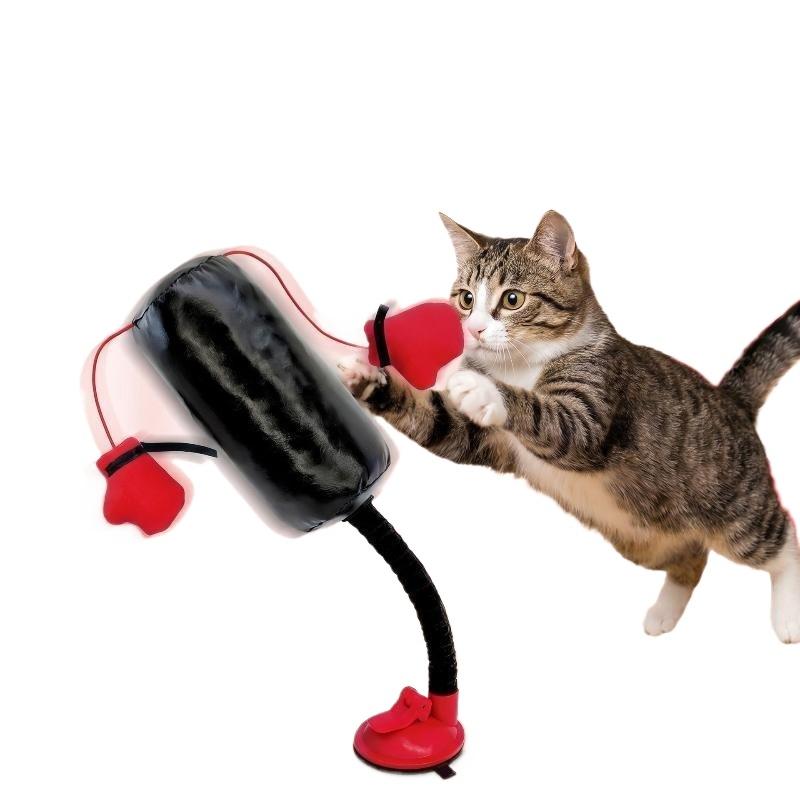 NEW Interactive Cat Punching Bag Toy With Strong Suction Cup Base High Rebound For Indoor Cats Play Exercise Relieve Boredom