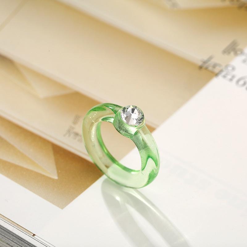 iF ME Корейские прозрачные акриловые кольца с бриллиантами, модные кольца на палец ярких цветов, женские ювелирные аксессуары, подарок