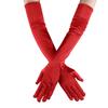 Long Satin Gloves Cosplay Stretch Halloween Long Flapper Evening Opera Satin Gloves for Women Red