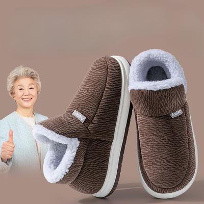 Теплые плюшевые нескользящие домашние тапочки, хлопковые тапочки