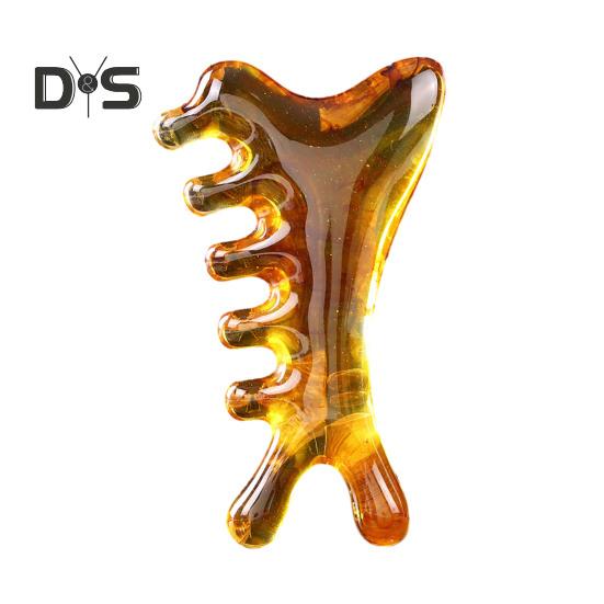 Массажер для кожи головы 4-в-1, расческа с широкими зубьями, смоляной инструмент Гуаша для терапии головы и лица, акупрессура и стимуляция меридианов