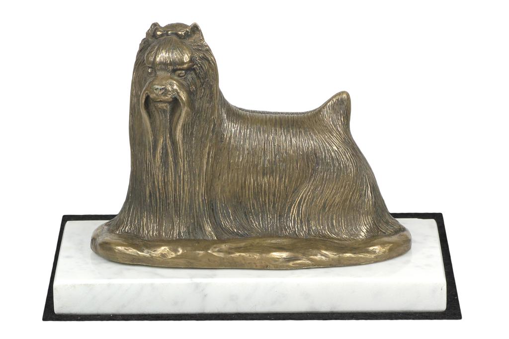 Yorkshire Terrier, York, Jork, Yorkie - Statuetka Psa, Figurka Na Białym Marmurze, Trofeum Na Wystawę Psów Marki Art-Dog