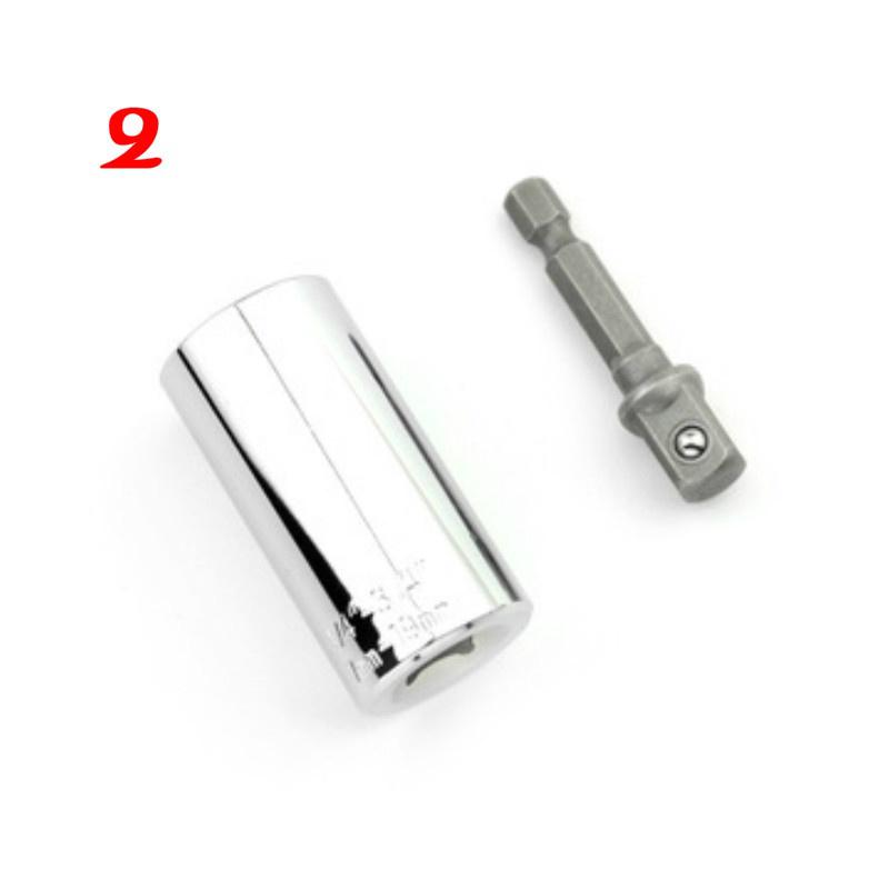 Multi Universal Ratchet Socket 7-19mm Power Drill Adapter Torque Wrench Head Set Sleeve Spanner Key G