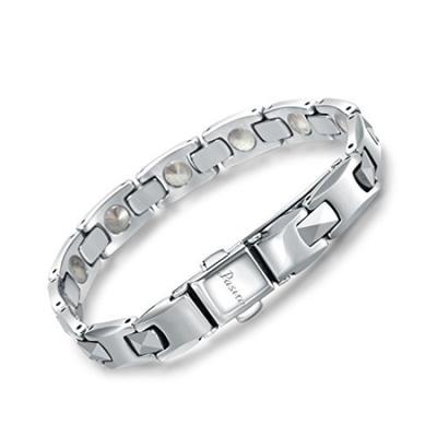 Браслет Pasiro Germanium Tungsten Germanium Count 10 Магнитный браслет для снятия статического электричества Серебряный мужской