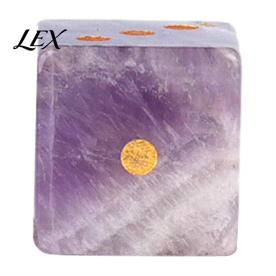 Board Game Dice Natural Stone with Golden Dots, Mini Healing Faux Decorative Crystal Dice, Carved 6-Sided for Tabletop Handmade