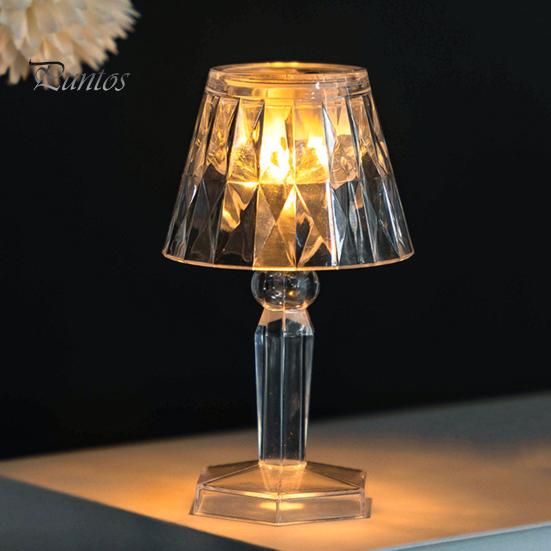 Ночник, 3 цвета, энергосберегающий, на батарейках, настольная лампа из искусственного хрусталя, светодиодный прикроватный светильник, украшение для вечеринки
