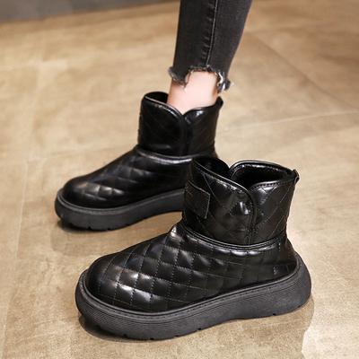 Женские зимние сапоги с мехом, короткие, 2025, новые, зимние, на толстой подошве, хлопковые сапоги на платформе, женские хлопковые ботинки