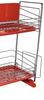 Pearl Metal Simple Storage Slim Dish Drainer Rack, 2 Tiers, Red, HB-307