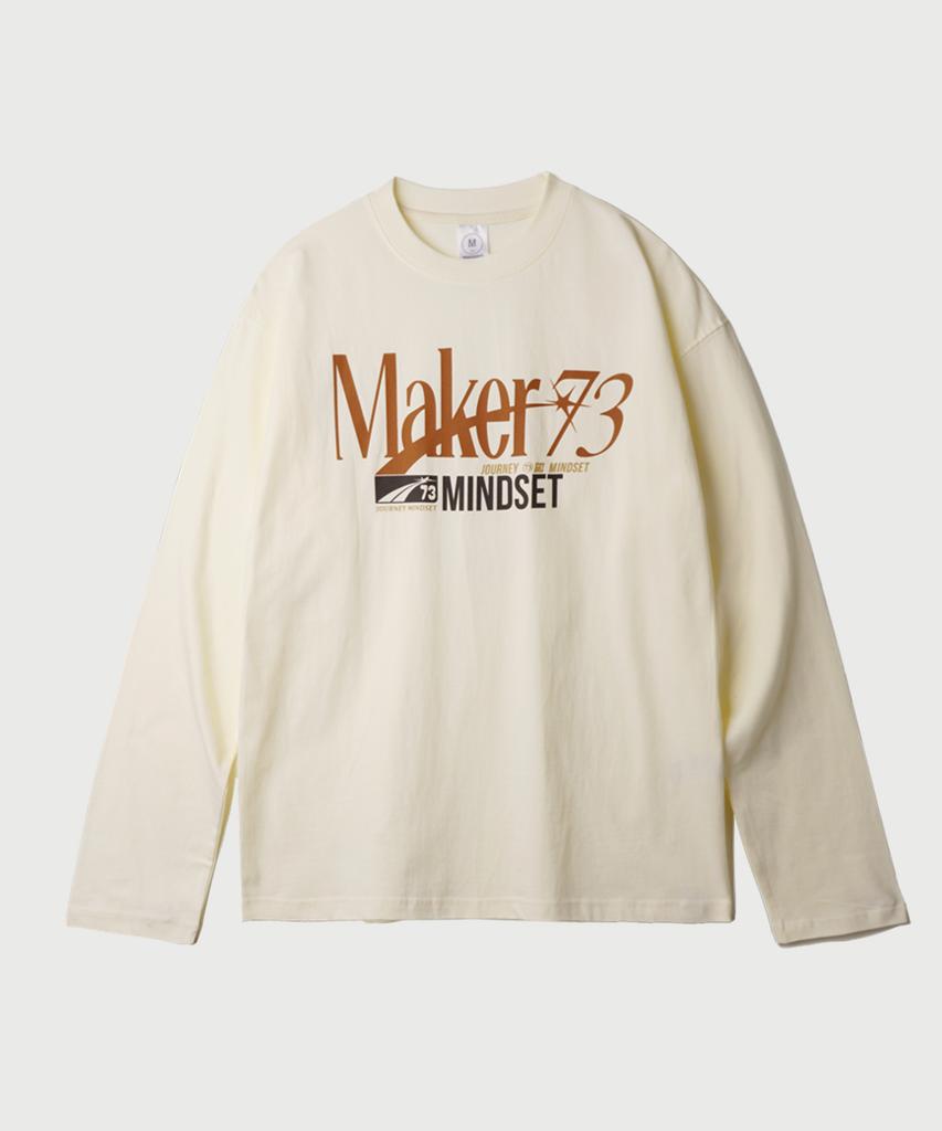 JEMUT Maker Line Long Sleeve T-Shirt Cream Jilt2652
