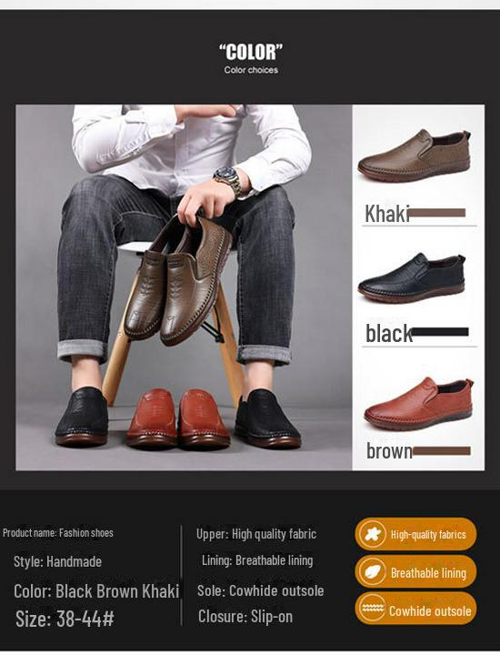 Мужская повседневная кожаная обувь на осень и зиму — мягкая, нескользящая, теплая, с бархатом, для людей среднего возраста