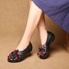 Ethnic Style Women Shoes Handmade Sweet Flower PU Leather Flats Shoes Soft Comfortable Ladies Casual Shoes Round Toe Loafers New