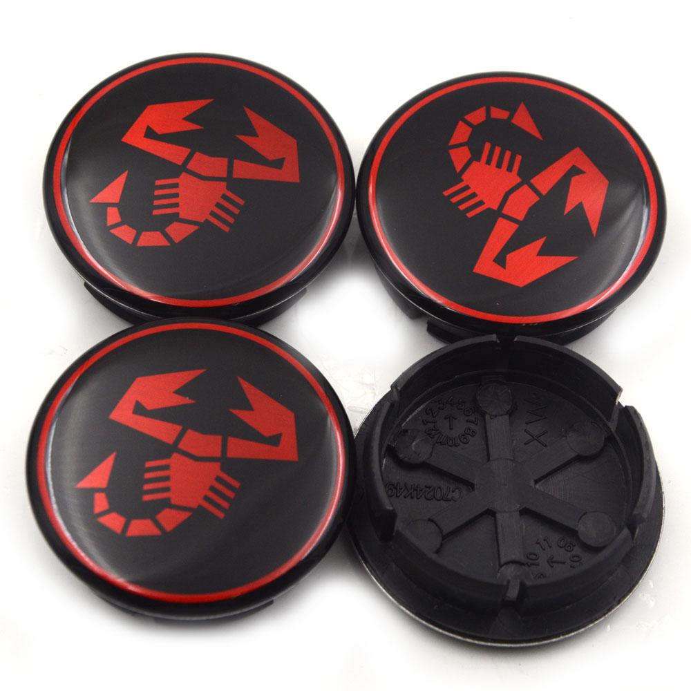 4pcs/lot 50mm (44mm) For 500 Abarth Wheel Hub Center Caps for Fiat Abarth Marea Multipla Punto Scorpion Logo