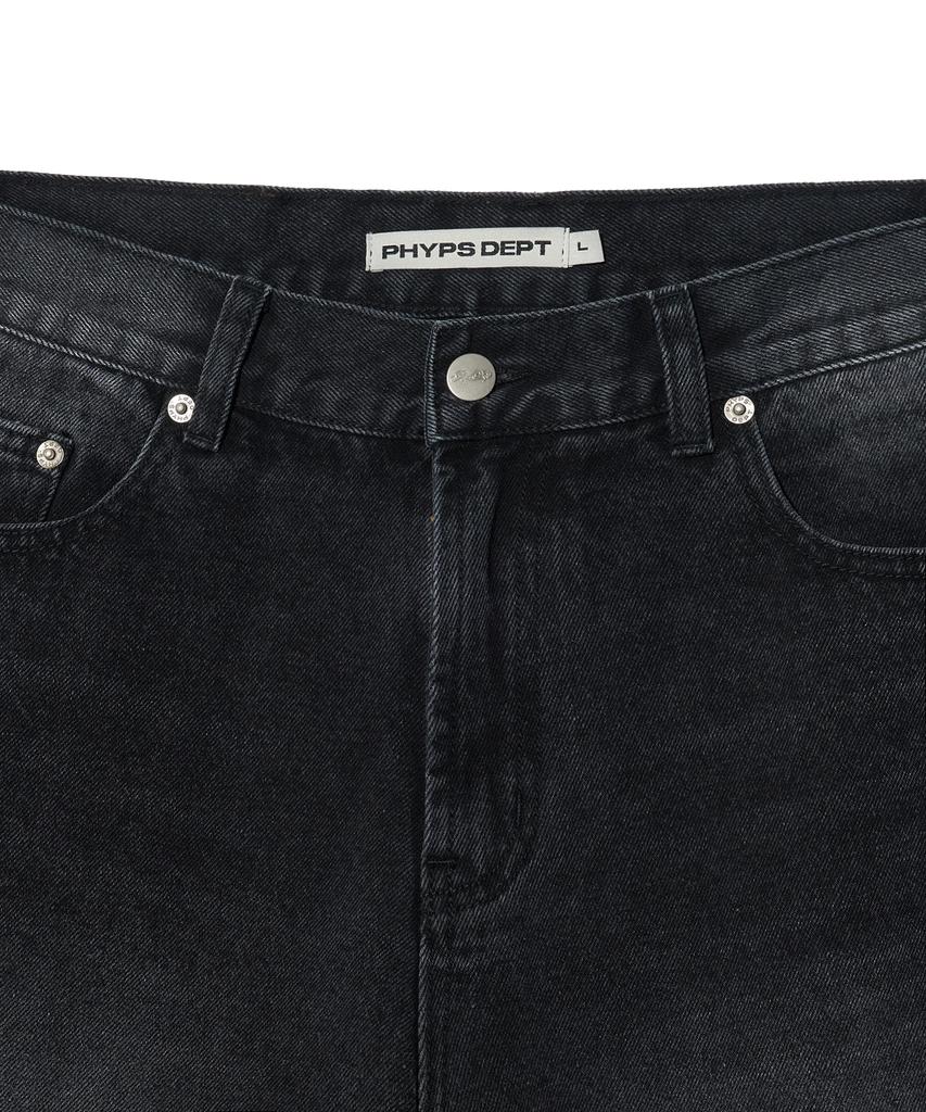 PHYSICAL DEPARTMENT Washed Bermuda Denim Shorts_Black