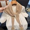 100% Wool British Triangular Scarf Scarf for Women Head Scarf Knitted Scarf Warm Soft Cashmere Poncho Echarpe Stole Party