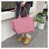 Women Plaid Large Capacity Tote Bag Fashion Shoulder Bag Handbag Shopper Storage Bag