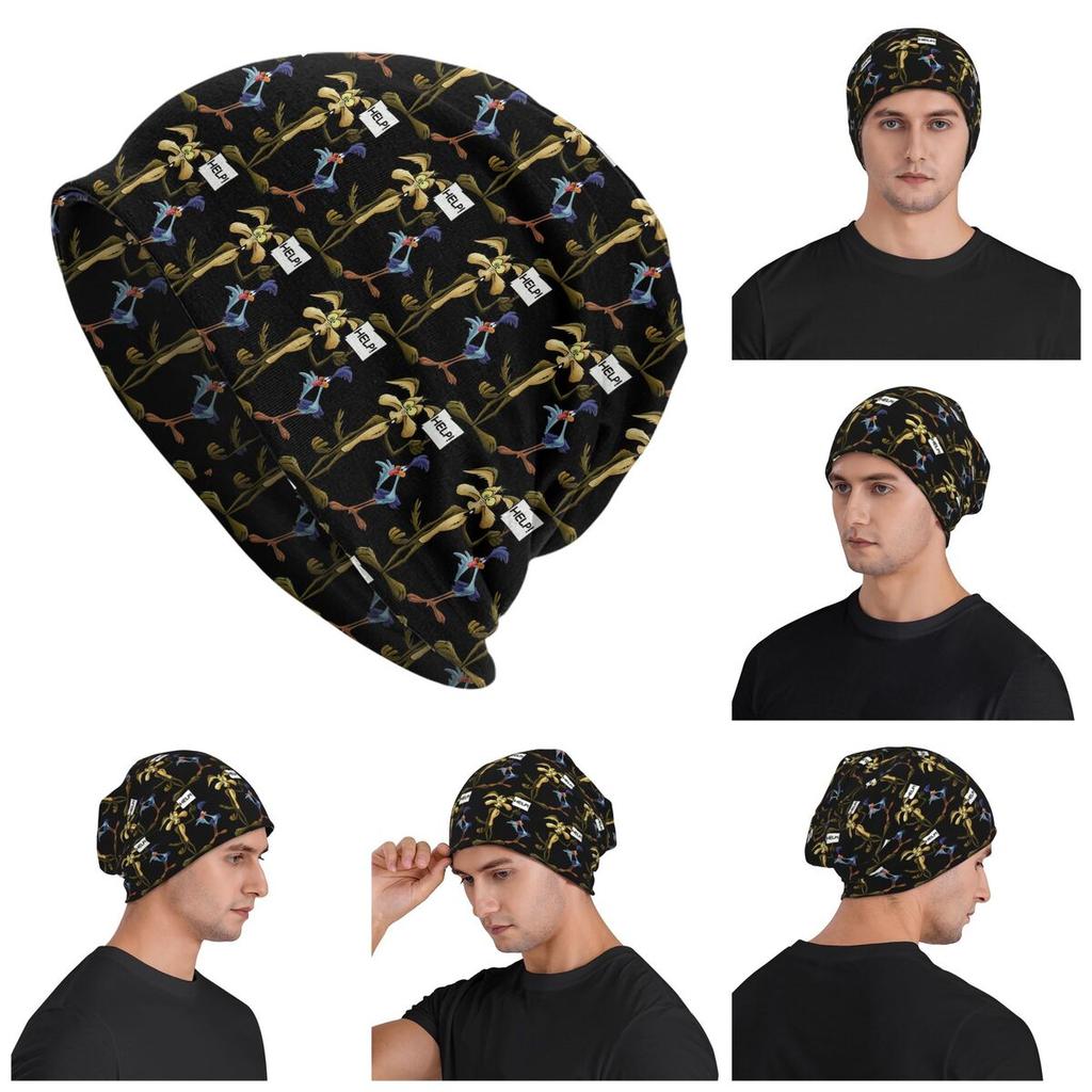 Roadrunner Coyote Warm Knitted Cap Fashion Bonnet Hat Autumn Winter Outdoor Beanies Hats for Unisex Adult