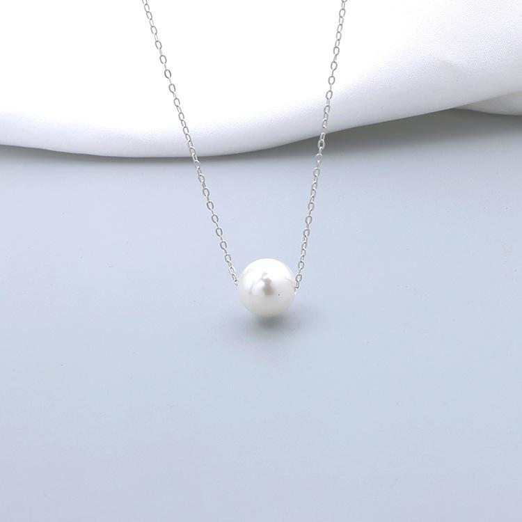 Жемчужное ожерелье из стерлингового серебра 925 пробы, простая и универсальная нишевая модная подвеска высокого качества, цепочка на ключицу