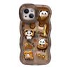 Кофейная панда подходит для iPhone16 Чехол для iPhone 15promax Двойной кронштейн 14 Трехмерный 13 Ниша Защита от падения