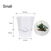Transparent Plastic Self Watering Plant Pots Lazy Hydroponic Water Absorbing Flower Pot For Succulent Plant Flowerpot Garden