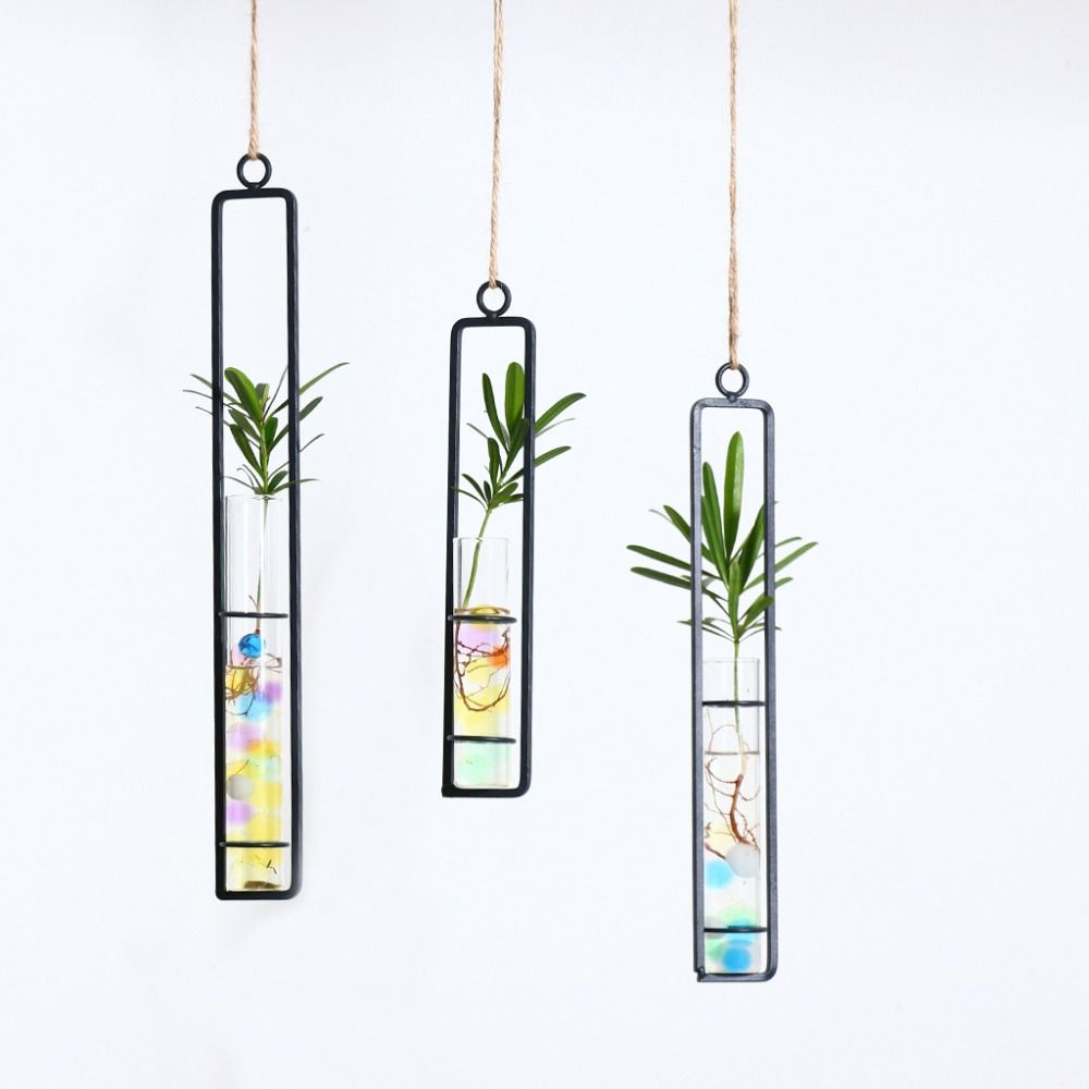 Thickened Hanging Glass Planter Wall Hanging Glass Vase Creative Test Tube Vases Home Decoration