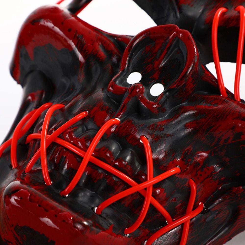 Headwear Skull Glowing Mask PP Costume Props Gothic Full Face Mask  Party Supplies