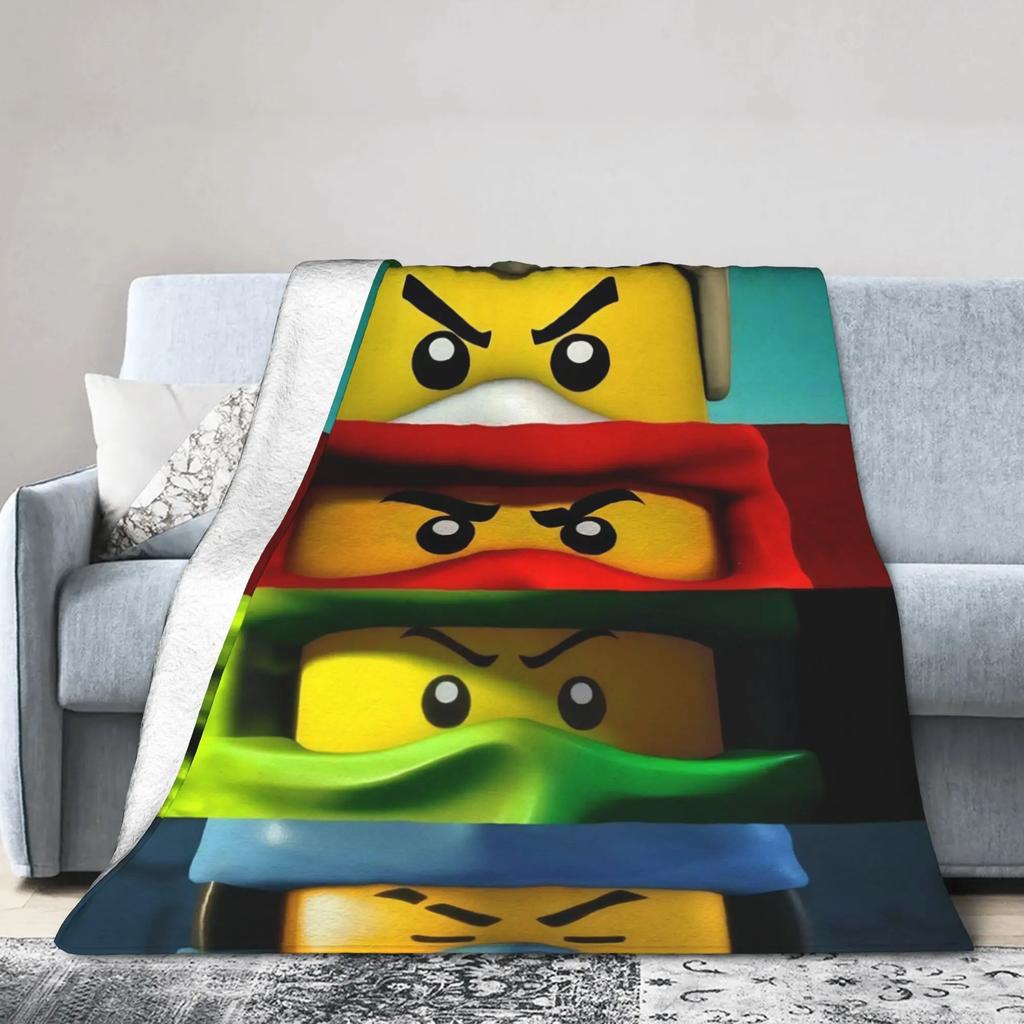 Ninjagos Flannel Throw Fashion Blanket Warm Autumn Bedspread for Living Room Sofa Bed Cover Kids Boys Girls Pattern