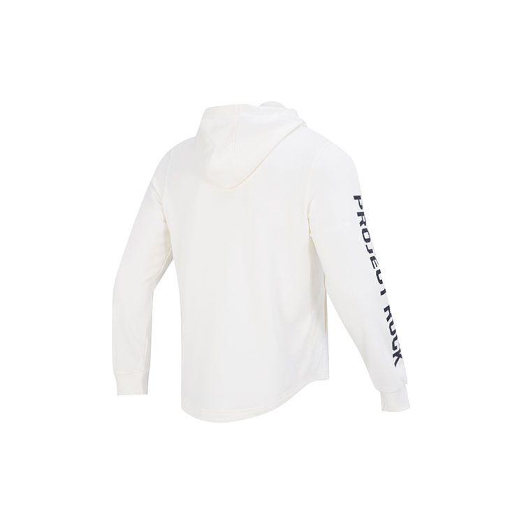 Under Armour Project Rock Terry Hoodie - Sport Casual Men Hoodie White 1377428-130