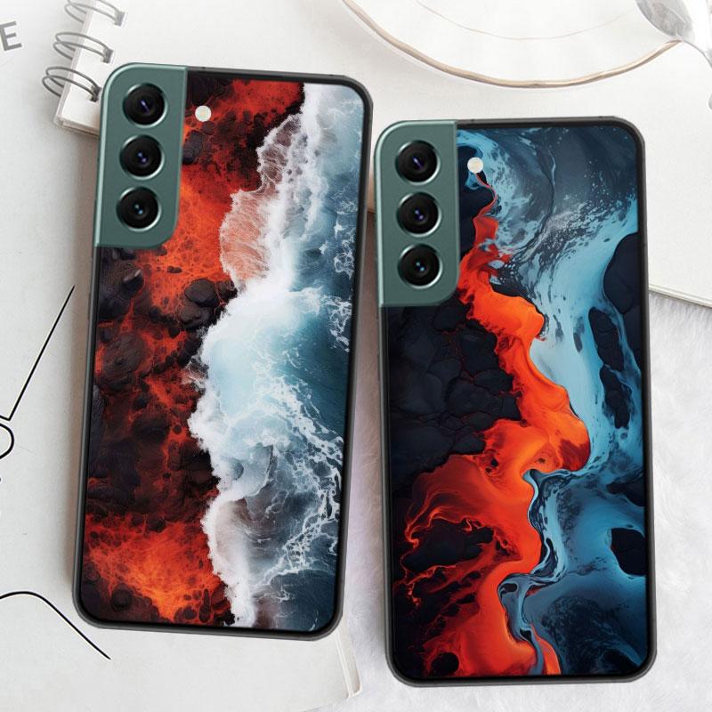 Чехол для телефона "Столкновение лавы и морской воды" для Samsung Galaxy S22 S25 Ultra S21 S10 Plus S26 Edge S20 S23 S24 FE Cover Si