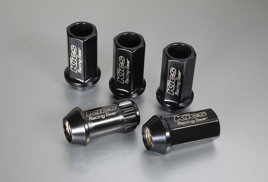 KYO-EI KRN3BK Kics Racing Гайки-секретки и набор гаек 17HEX, 20 штук, Черный, M12 x P1.25