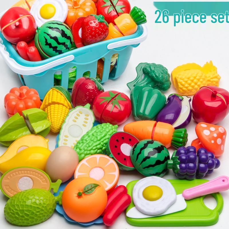 Fun Pretend Play Cut Toy Set - Kids Kitchen Vegetables & Fruits