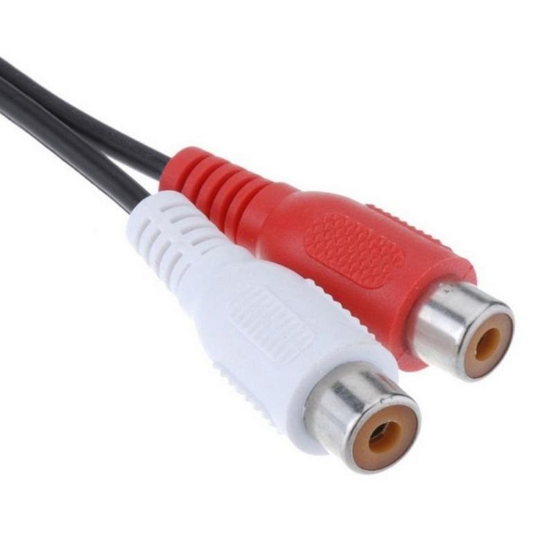 3,5 мм стерео штекерный разъем на 2 RCA гнездовой штекер адаптер для наушников Y аудио кабель шнур