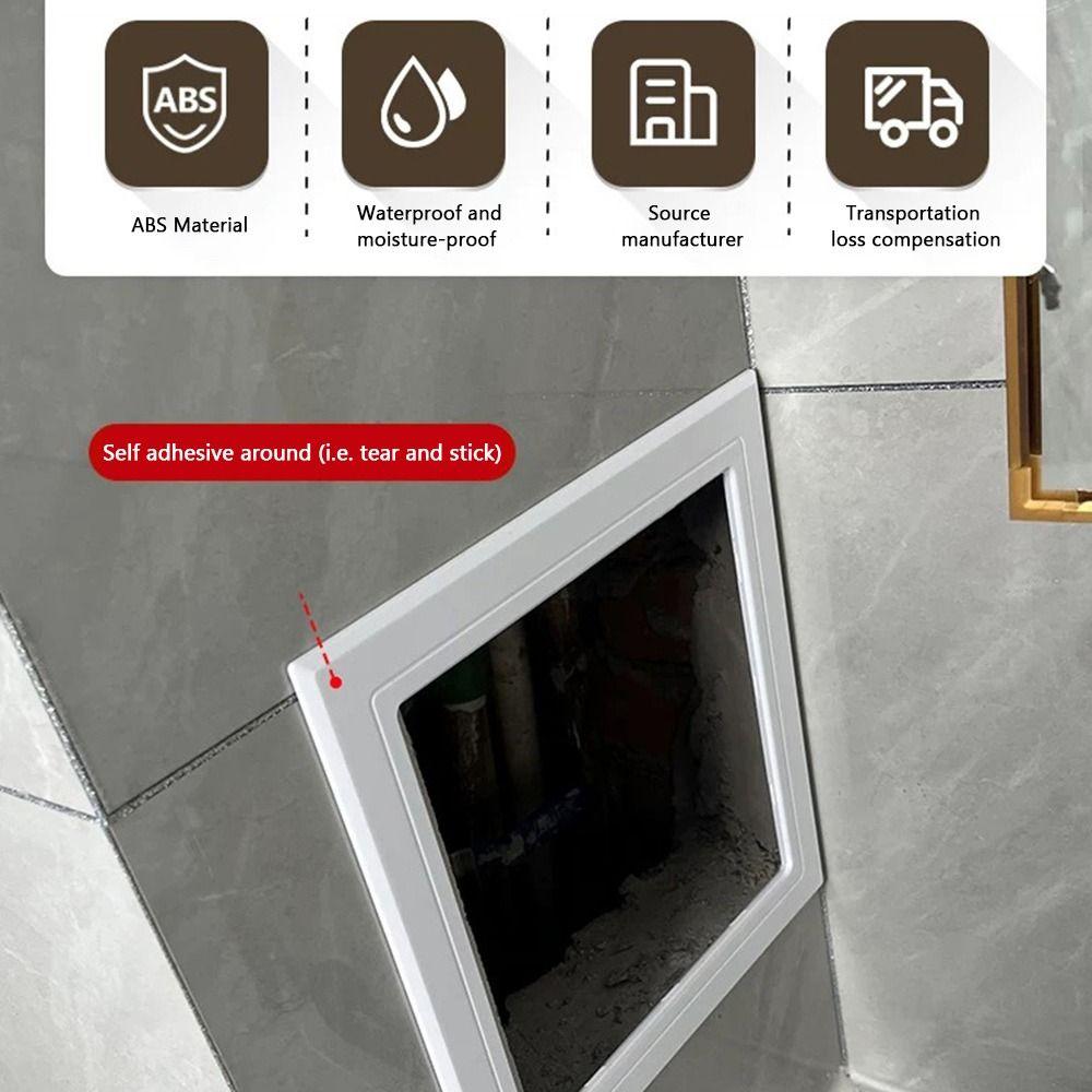 Inspection Port Self-adhesive Access Panel Door White Plastic Inspection Hole Removable Hinged Access Hatch Doors Wall Ceiling