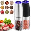 Электрическая мельница для перца из нержавеющей стали, автоматическая гравитационная шейкерница, мельница для соли и перца, мельницы для специй, инструменты для измельчения, кухонные гаджеты