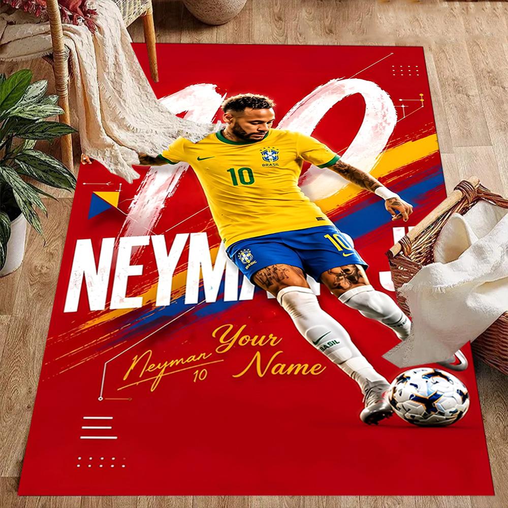 Neymar Jr Soccer Artwork Customize Your Name Area Rug Perfect for Outdoor Dining Room Balcony Decorate room Antislip Carpet Decorate Offices