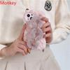 Милая Корейская Меховая Браслет-Цепочка Силиконовый Чехол Для iPhone 17 16 Pro Max 15Plus 14 13 12 11 Зимний Меховой Пушистый Плюшевый Браслет-Ремешок Чехол