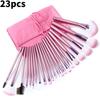 Набор кистей для макияжа 22 штуки с розовым чехлом для точного нанесения и удобства в путешествиях