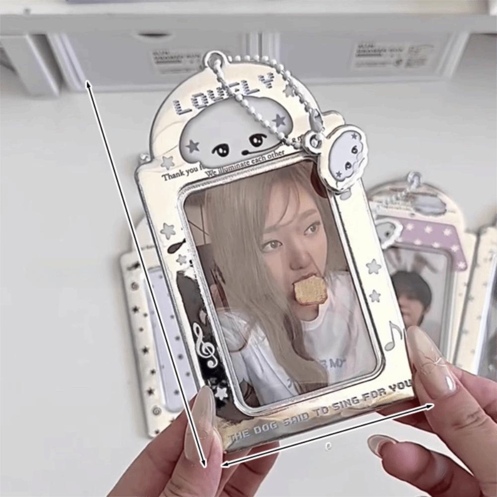 Высококачественный держатель для фотокарточек K-pop 3 дюйма, подвеска для демонстрации фотографий, фоторамка для айдолов, ПВХ, серебряный держатель для карт