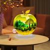 2D Flat Acrylic Apples Fantasy Worlds In Apples Ornament Desktop Decoration Apples for Living Room Bedroom Shelf Cabinet Decor
