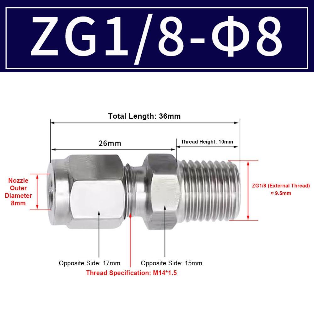 1 шт. Трубный соединитель из нержавеющей стали 304 Метрический фитинг ZG для масла, воды, газа