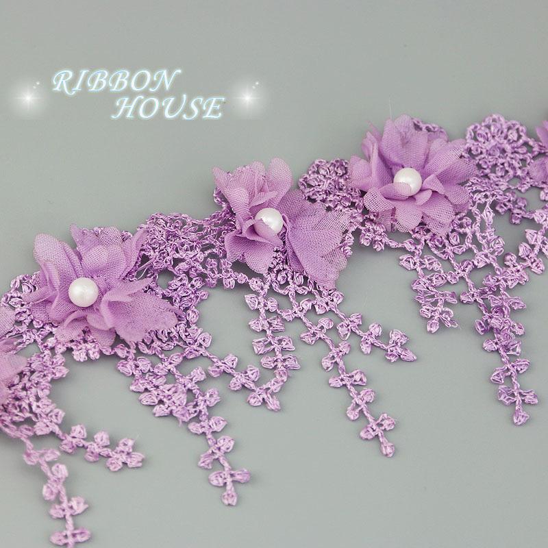 (1 Yards/Lot) 80mm Petal Chiffon Lace Fabric Webbing DIY Clothing Decoration Love Gift Ribbons Crafts