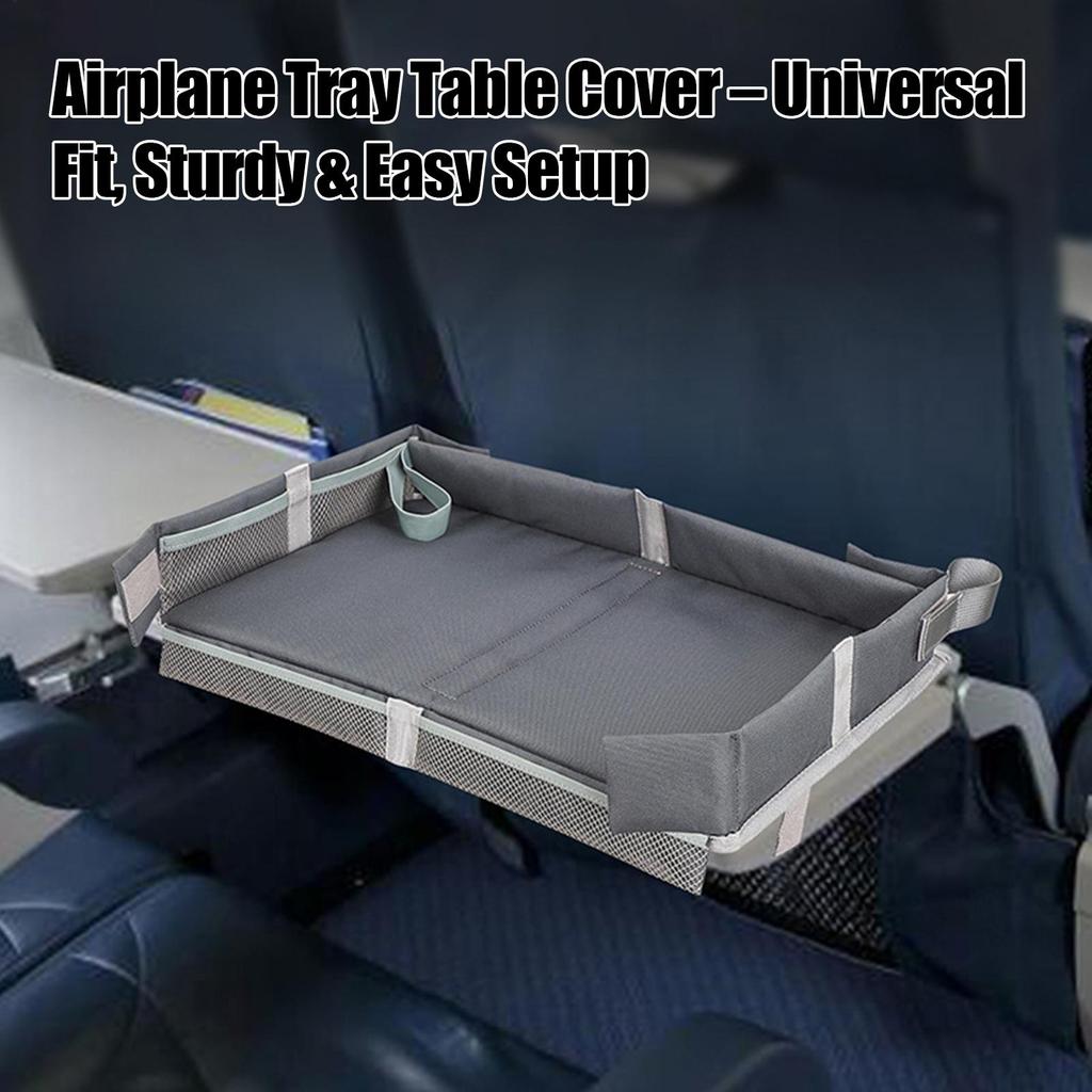 Чехол на поднос в самолете Дорожный столик с карманами Складное игровое пространство Компактные принадлежности для полета Столик для перекуса для дорожного путешествия Мальчики Самолет