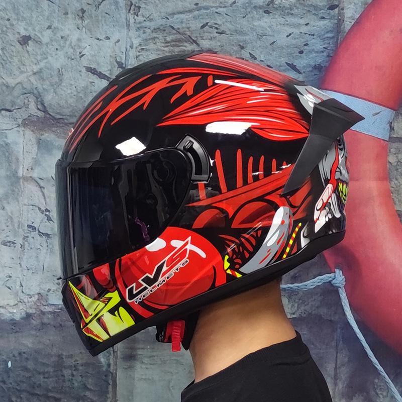 Шлем для электромобиля LVS, всесезонный универсальный для мужчин и женщин, мотоциклетный противотуманный полный шлем, серый гоночный индивидуальность, крутые и электромобили